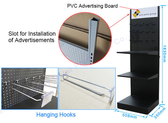 Gli strumenti di Pebboard dell'hardware tormentano il banco di mostra del metallo del dettagliante