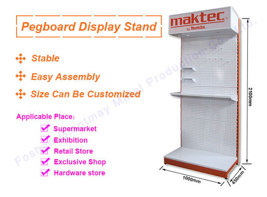 Metallo di Pegboard con i ganci d'attaccatura stare l'esposizione dell'hardware