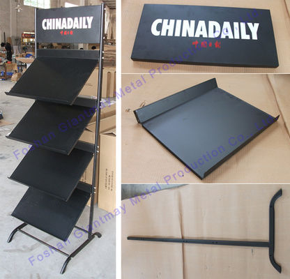 Scaffali di esposizione della rivista del cavalletto del dettagliante del nastro metallico