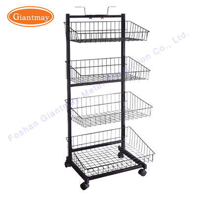 Scaffale di esposizione al minuto del metallo di Chip Floor Shelf Snack Basket della patata