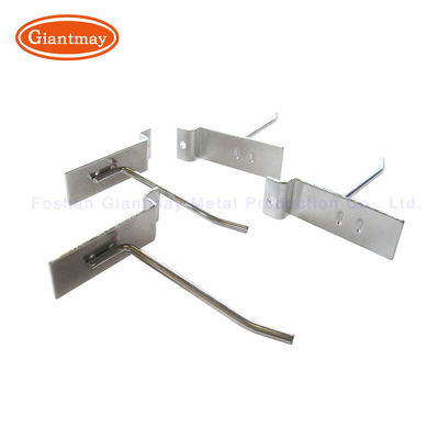 Del metallo singolo Slatwall gancio della parete della stecca del deposito del negozio dell'esposizione di Chrome